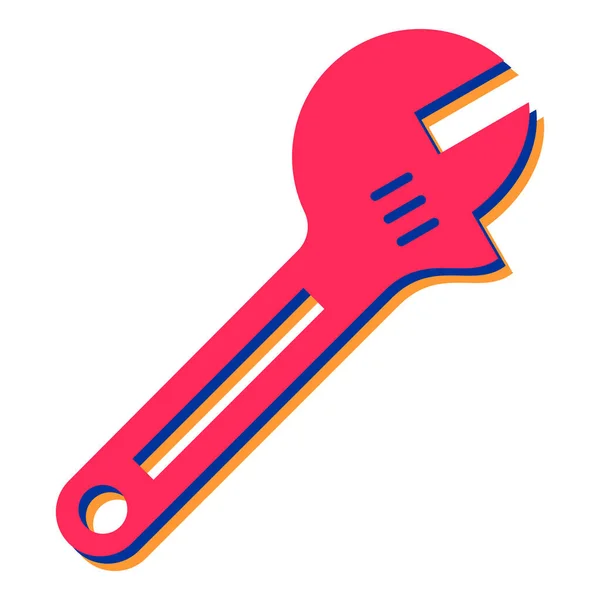 Wrench Tool Icon Outline Hand Drawn Vector Illustration — Wektor stockowy