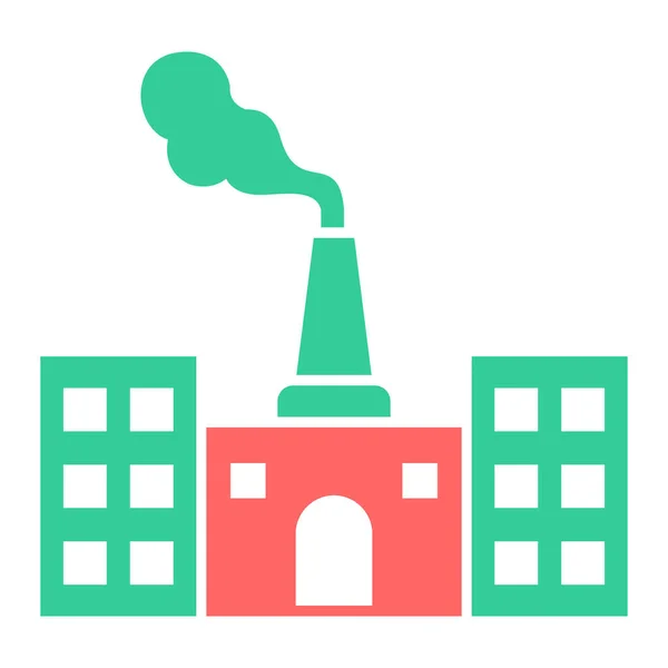 Factory Building Icon Vector Illustration — Stock Vector