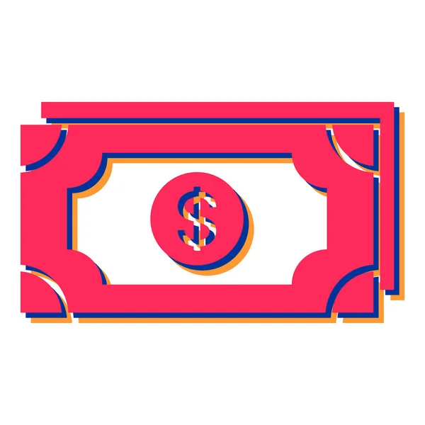 Money Cash Icon Flat Illustration Dollars Banknotes Vector Icons Web — Stockvektor