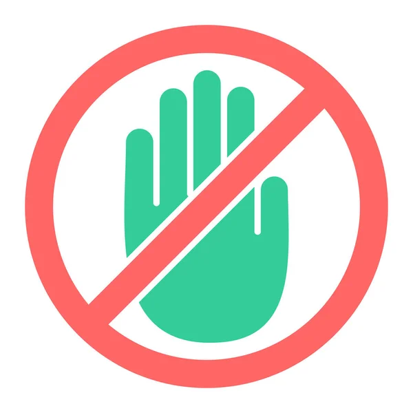 Žádná Ikona Stop Sign Ploché Ilustrace Zakázaných Vektorových Ikon Silničních — Stockový vektor