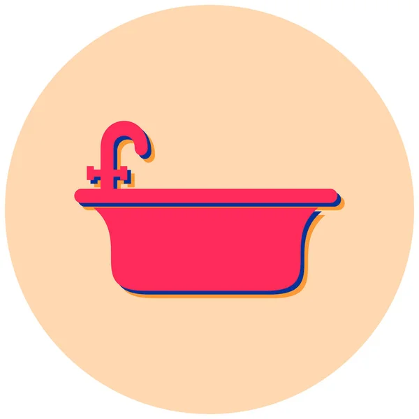 Vasca Bagno Web Icon Design Semplice — Vettoriale Stock