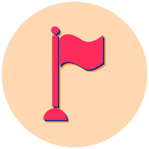 Flagge Zeigen Web Ikone Einfaches Design — Stockvektor