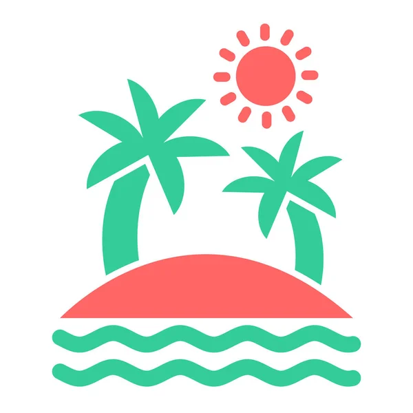 Vacaciones Verano Icono Vector Ilustración — Archivo Imágenes Vectoriales