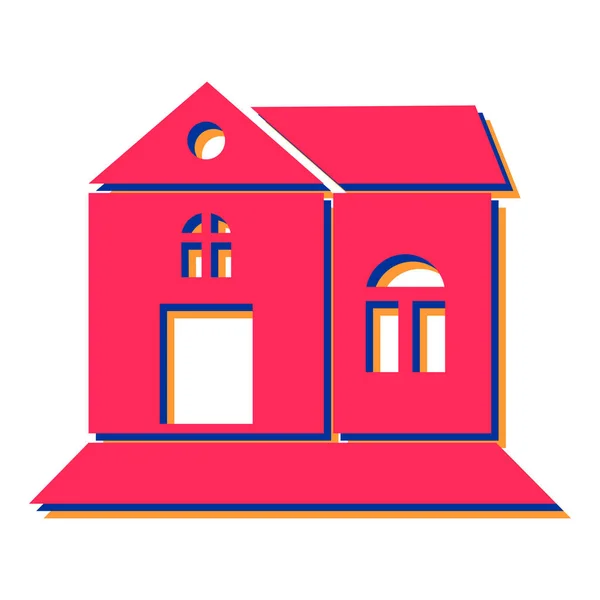 Дизайн Векторной Иллюстрации Фасада Дома — стоковый вектор