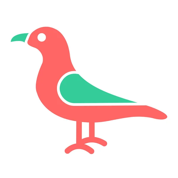 Oiseau Plat Icône Vectoriel Illustration — Image vectorielle