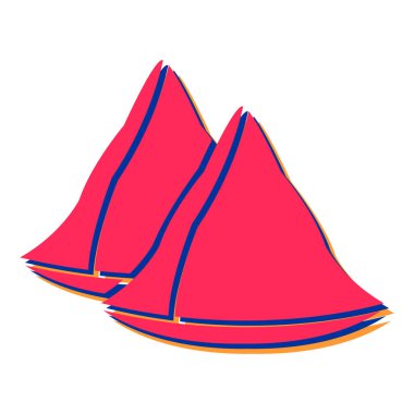 Kamp çadırı ikonu. Beyaz arkaplanda izole edilmiş web tasarımı için turist yürüyüşü vektör simgelerinin karikatürü