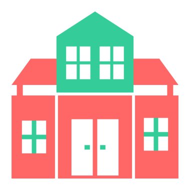 Bina. Web simgesi basit illüstrasyon