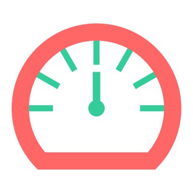 hız göstergesi düz stil ikonu, vektör çizim