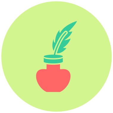 Mürekkep hokkası. Web simgesi basit illüstrasyon