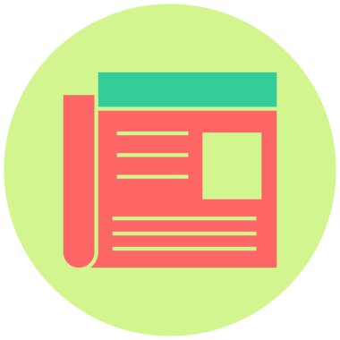 Gazete. Web simgesi basit illüstrasyon