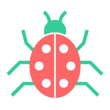 Uğur böceği. Web simgesi basit illüstrasyon