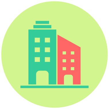 Ofis binası Web simgesi vektör illüstrasyonu