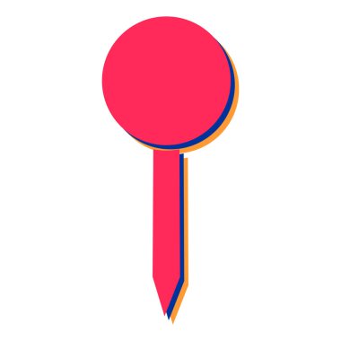 Büyüteç ile iğne işaretleyici izole edilmiş ikon vektör illüstrasyon tasarımı