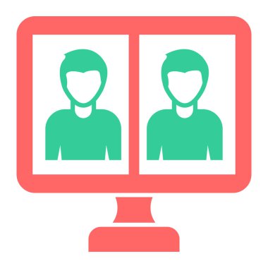 Online iletişim. Web simgesi basit illüstrasyon