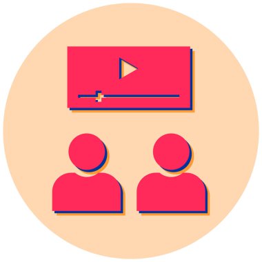 Sunum. Web simgesi basit illüstrasyon