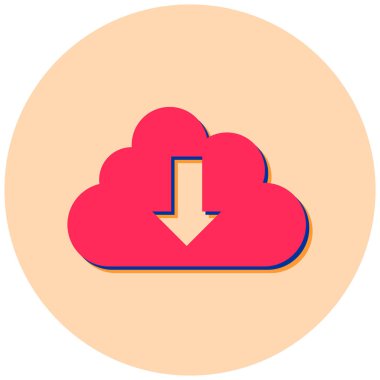 Bulut. Web simgesi basit illüstrasyon