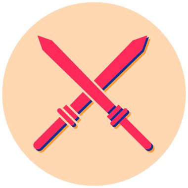 Kılıçlar. Web simgesi basit illüstrasyon