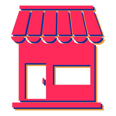 dükkan binası ön cephe ikonu vektör illüstrasyon tasarımı