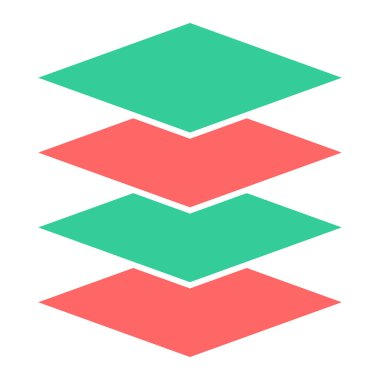 Geometrik renkli bir desenin vektör çizimi