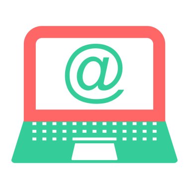 Ekranda mesajı olan dizüstü bilgisayar, vektör illüstrasyonu