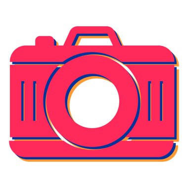 Kamera simgesi. Web için fotoğraflı fotoğraf vektörü simgelerinin basit illüstrasyonu