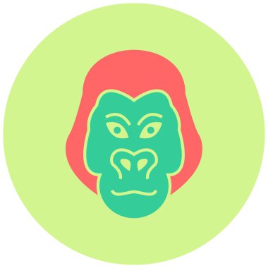 Goril. Web simgesi basit illüstrasyon