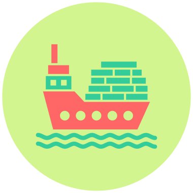 Gemi. Web simgesi basit illüstrasyon