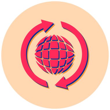 dünya haritası simgesi, vektör illüstrasyonu