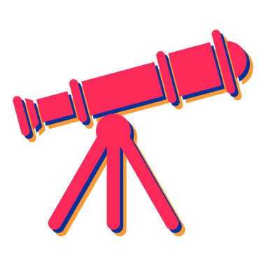 Teleskop simgesi. beyaz arkaplanda dürbün vektör çizimi