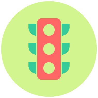 Trafik ışıkları düz vektör simgesi