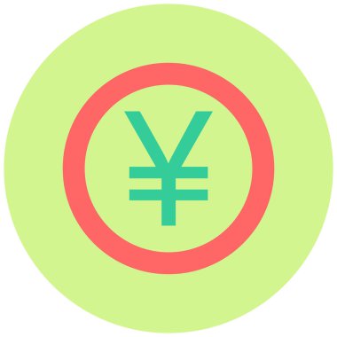 yen. Web simgesi basit illüstrasyon