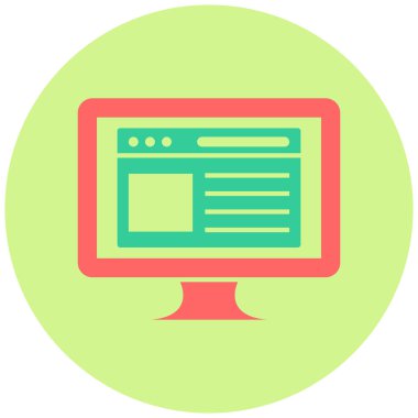 Tarayıcı. Web simgesi basit illüstrasyon