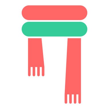 Tek bir kırmızı beyaz havlunun vektör çizimi