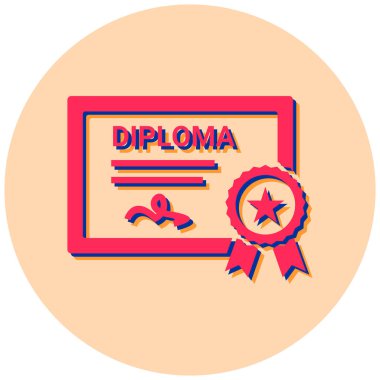 Sertifika. Web simgesi basit illüstrasyon