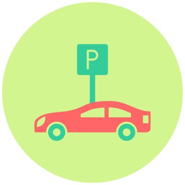 Araba parkı. Web simgesi basit tasarım