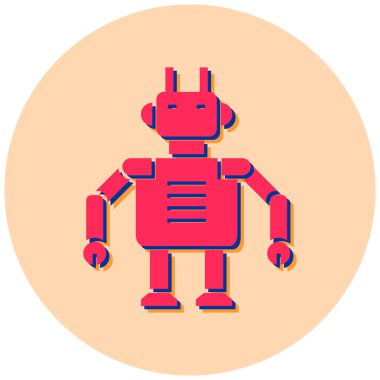 robot. Web simgesi basit illüstrasyon