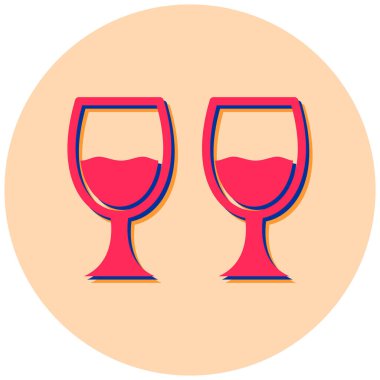 Şarap bardakları. Basit resimleme