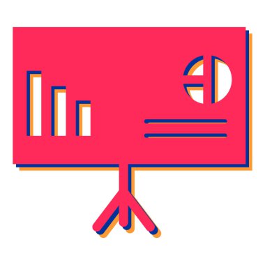 iş sunumu düz simge, vektör, illüstrasyon