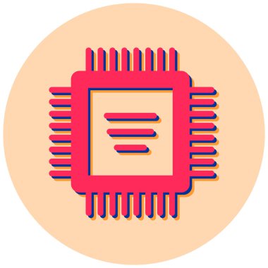 Mikroçip simgesinin vektör çizimi