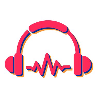 kulaklıklar ve müzik vektörü çizimi tasarımı