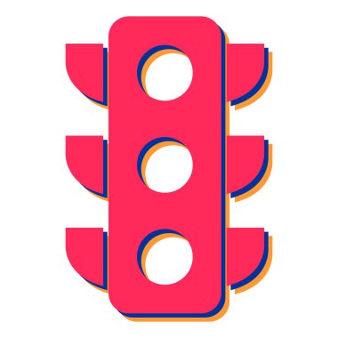 Trafik ışığı simgesi. Beyaz arkaplanda izole edilmiş web tasarımı için yol işareti vektör simgelerinin basit çizimi