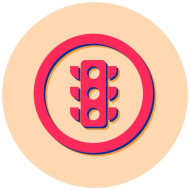 Trafik ışıkları düz simge, vektör illüstrasyonu