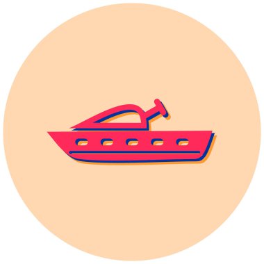 Tekne Düz Vektör Simgesi