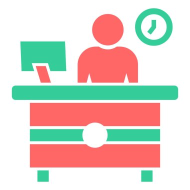 Bilgisayarlı adam, vektör illüstrasyonu