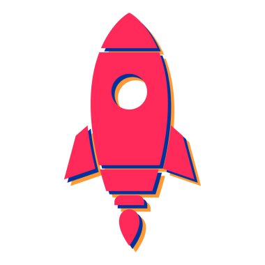 Roket ikonu. düz dizayn