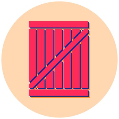 Moda biçimi izole edilmiş ahşap sandık simgesi