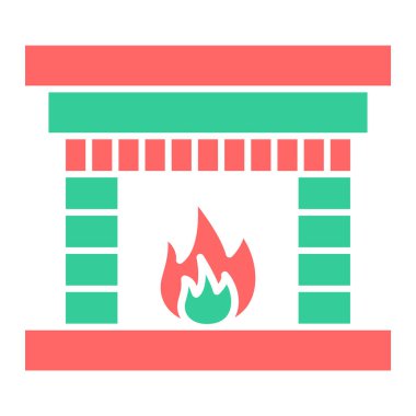 Şömine. Web simgesi basit illüstrasyon