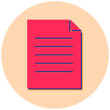 Belge. Web simgesi basit illüstrasyon