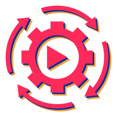 Cog modern simgesinin vektör illüstrasyonu