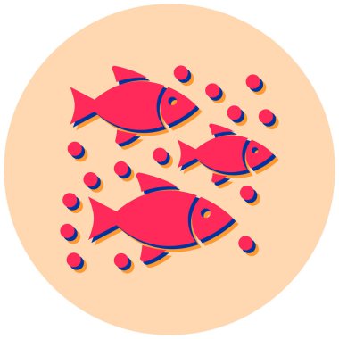 Balık. Web simgesi basit illüstrasyon